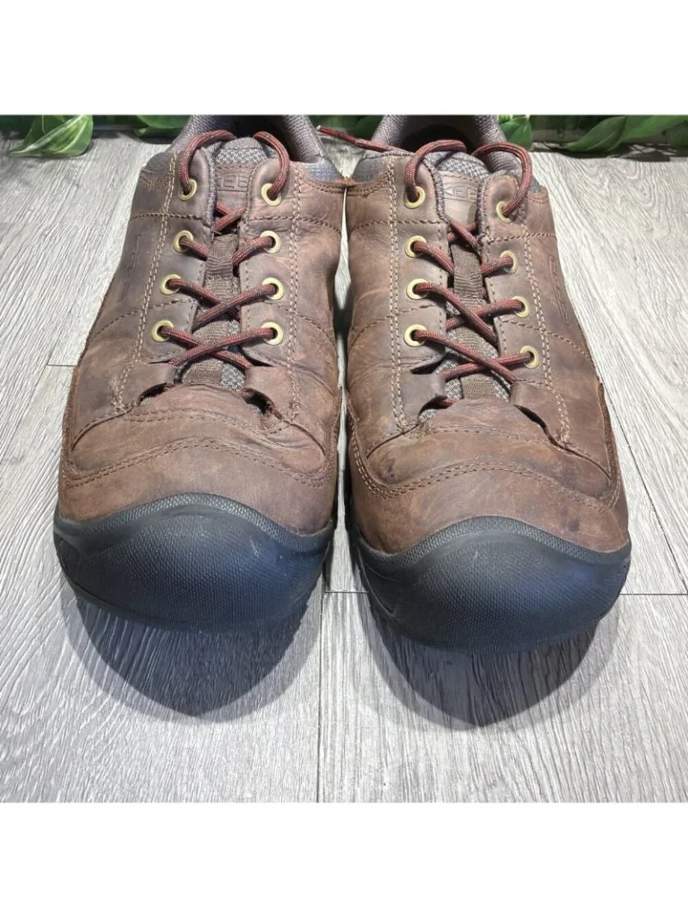 KEEN Targhee III Oxford Hiking Shoes Mens 11.5 WIDE EU 45 Brown Leather Trail